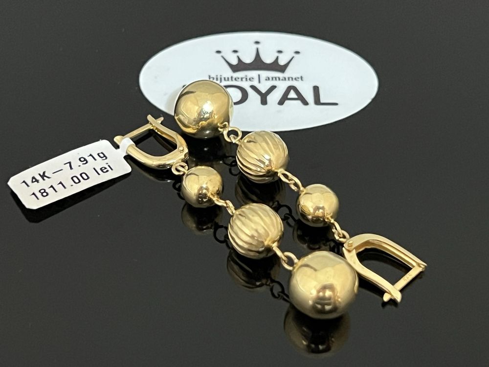 Bijuteria Royal CB : Cercei lungi aur 14k 7,91 grame