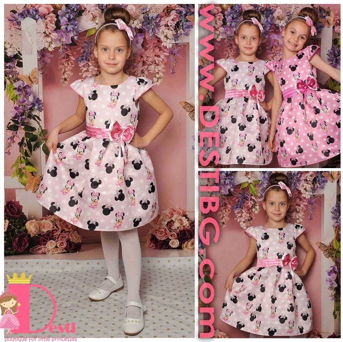 Детски рокли ТЕДИ-МОД  с Мики Маус, Мини Маус, Дисни Принцеси, БАРБИ