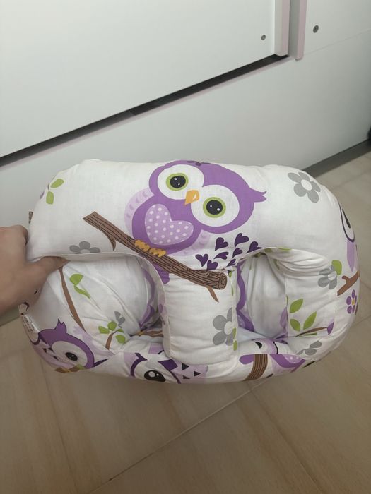 Седалка за бебе с лилави бухали