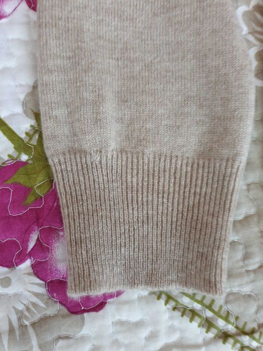 Cardigan subtire crem bej lana merinos casmir