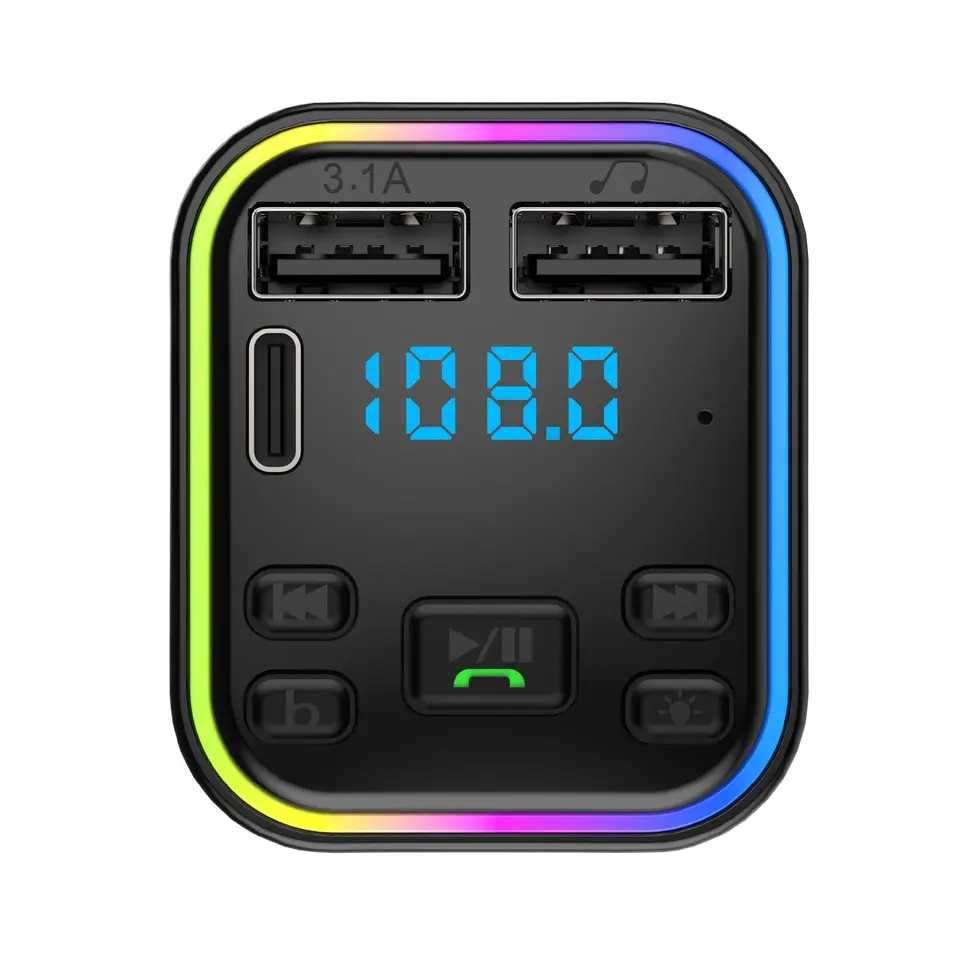 Авто FM трансмитер Pixlink BT-G38, Bluetooth 5.0, Handsfree, RGB