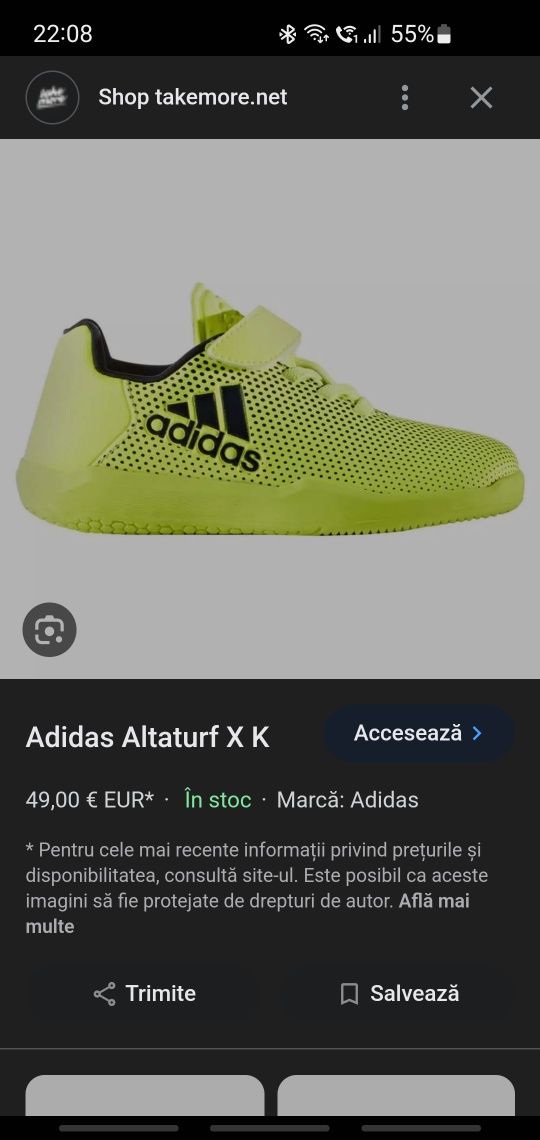 Adidas Altaturf JR originali 28 ghete copii folosite