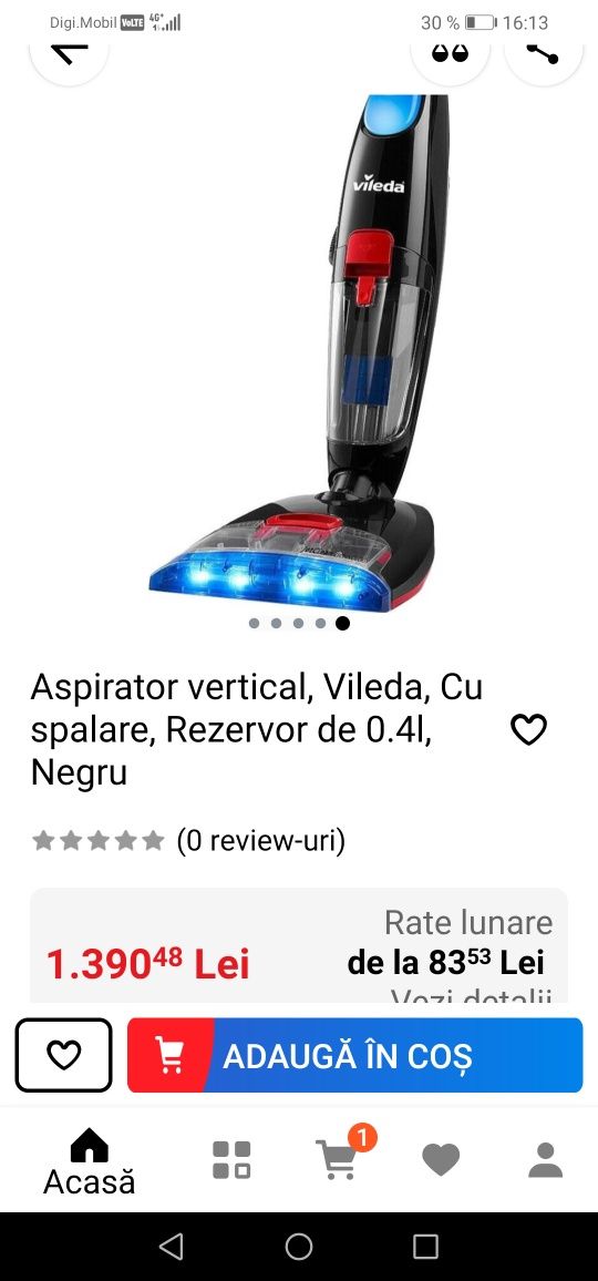 Aspirator vileda cu aburi și vacum