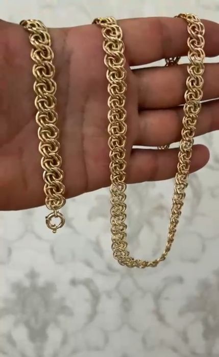 Золотой цепь с браслетом