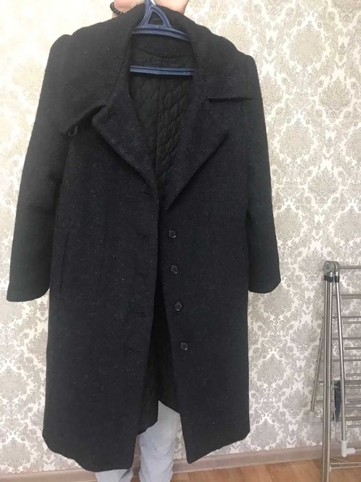 Тёплое пальто стриженная лама