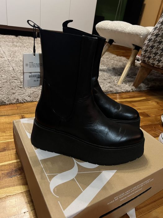 Боти Zara естествена кожа