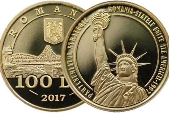 Moneda aur 20 ani parteneriat strategic Romania-Sua