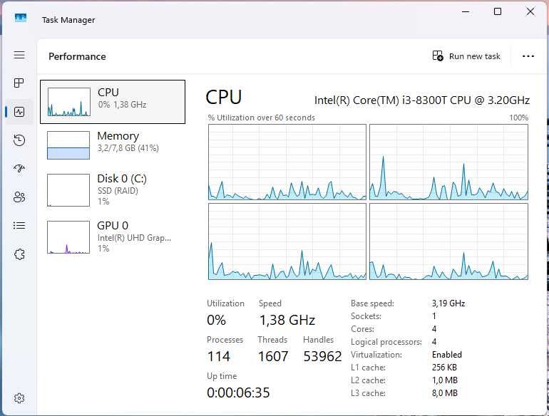 Mini PC Dell OptiPlex 3060 i3-8300T, 8GB ram