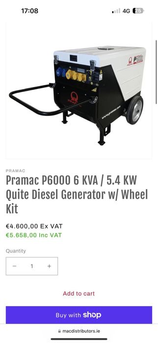 Generator pramac Diesel 6kw