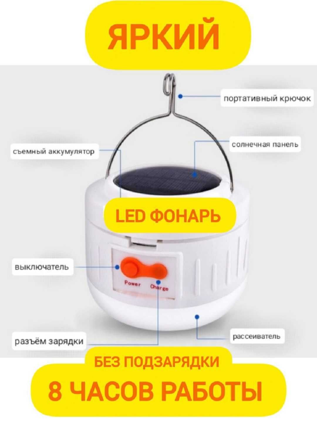 Фонарь 40W яркий светодиод аккумуляторный на солнечной батарее оптом