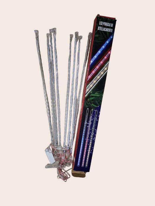 Коледни LED висулки падащ сняг METHEOR WHITE, 7 броя по 70 см