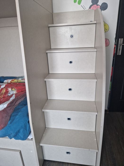 Vand pat dublu supraetajat+mobila camera copil