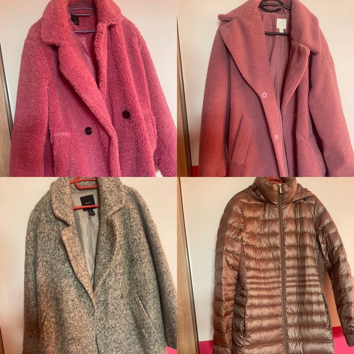 Дамско палто розово Teddy bear Zara Guess Bershka H&M Armani Gucci