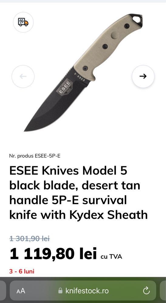 ESEE Knives Model 5, cutit de supravietuire