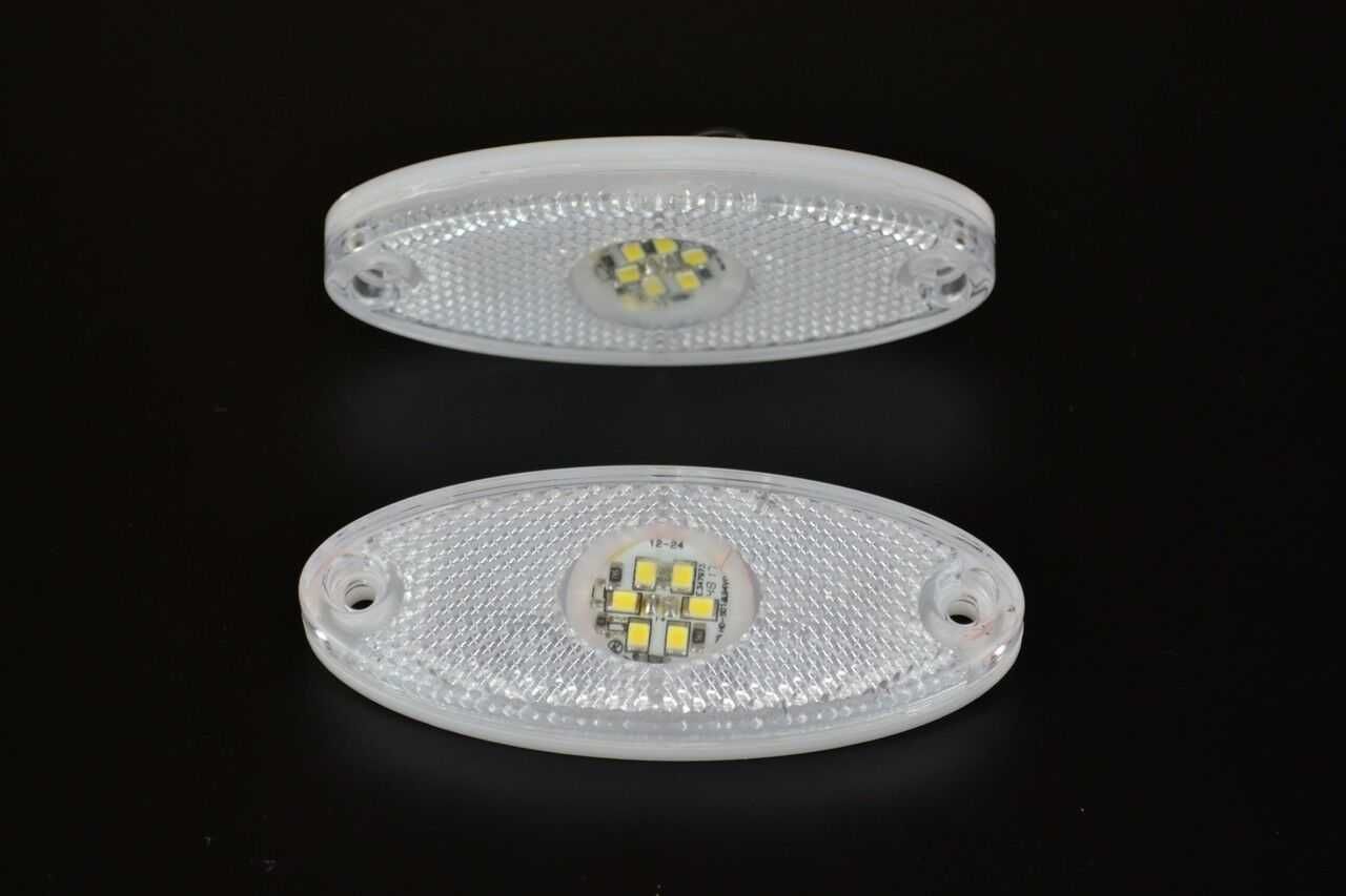 Диодни ЛЕД LED габарити 12-24V 6 SMD диодa ,БЕЛИ