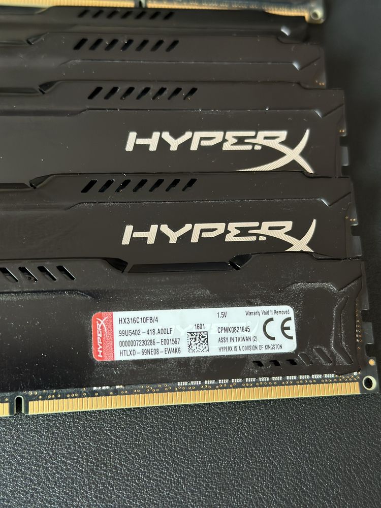 Лот 4броя RAM памет Kingston HyperX FURY 4GB DDR3 1600MHz HX316C10FB/4
