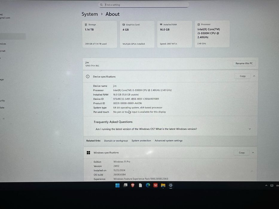 MSI GF63 Thin 9SC Gaming – i5, 16GB RAM, GTX 1650 4GB