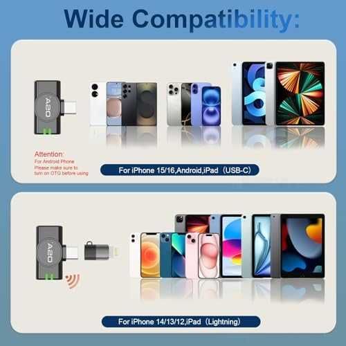 Нов Безжичен микрофон за iPhone Android TikTok Vlog USB-C 40 часа