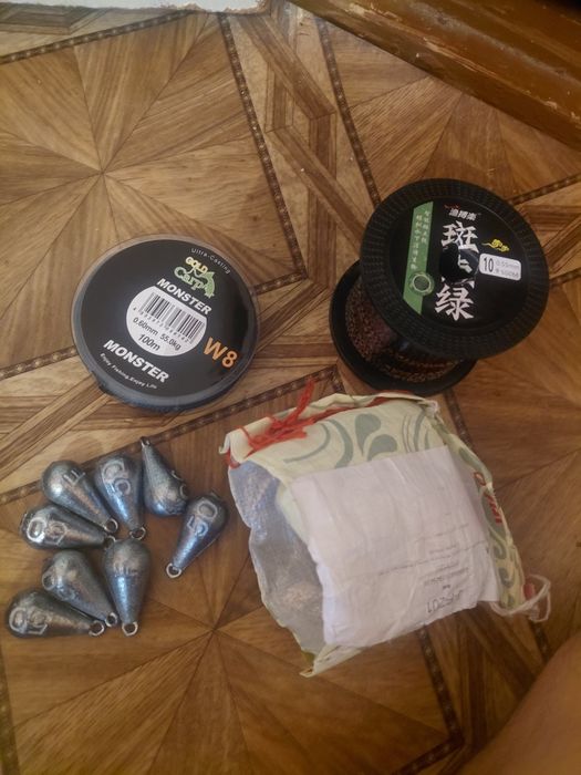 Снастья рыболовные леска плетёнка грузила