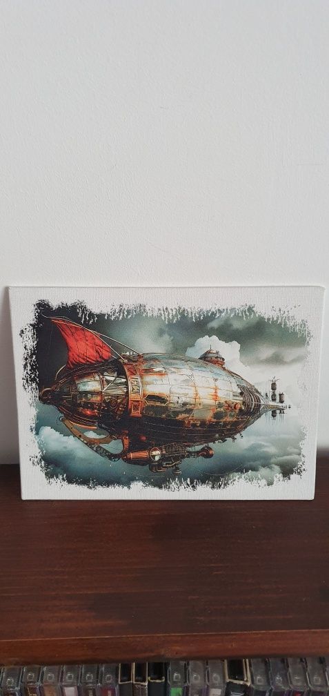 Mini canvas zeppelin steampunk fantasy vintage