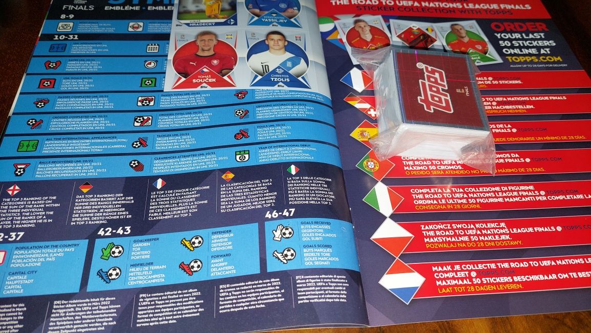 Album complet,nelipt,Topps Nations League 2022-23,220 lei