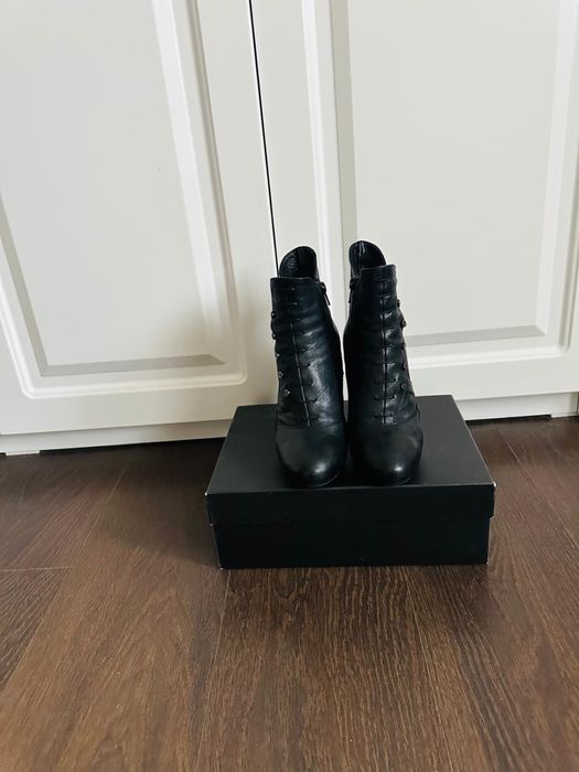 Ghete / botine , din piele Musette , negre , numarul 37