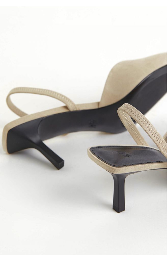 Pantofi stiletto cu bareta la calcai, masura 40, noi, cu eticheta