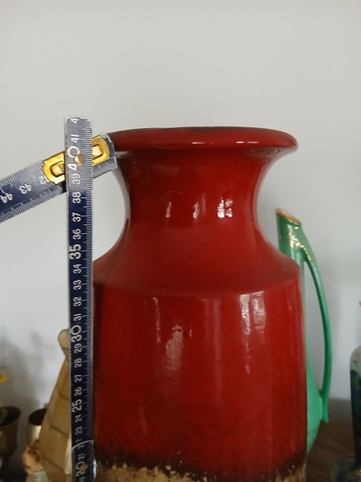 Va din porțelan,tehnica Fat Lava,40 cm.