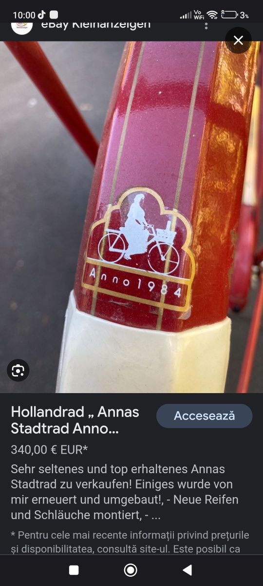 Bicicleta dama  vintage 1984
