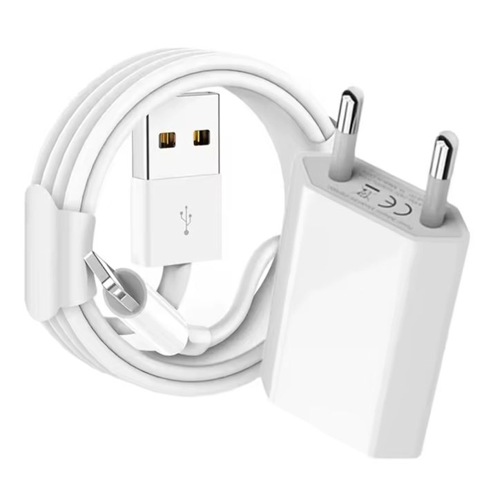 Set încărcător+cablu 1m Usb-Ios. Fastcharge. Iphone/Ipad/Ipod.