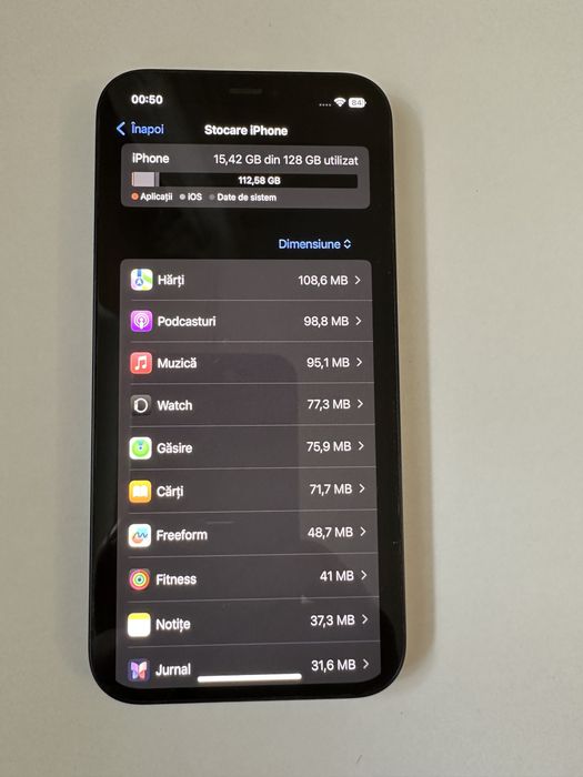 iPhone 12 Black / 128 GB / 82% sanatate baterie
