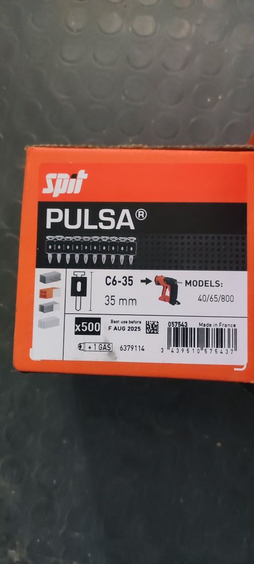 Пирони за  Spit Pulsa 15mm.,35mm.Бургий SDS за бетон 6и8,винтове 25мм.