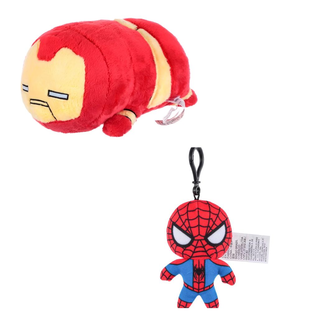 Плюшевые игрушки Marvel Железный человек и Человек Паук