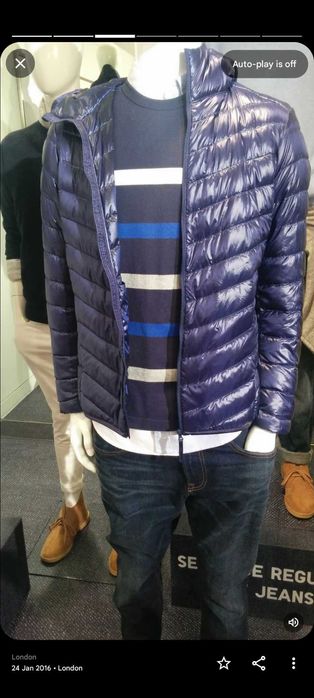Uni Qlo Ultra Light Puffer Jacket New Autumn Winter Men Hoodie blue Ja