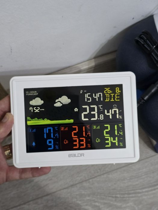 Stație meteo wireless cu 3 senzori exteriori