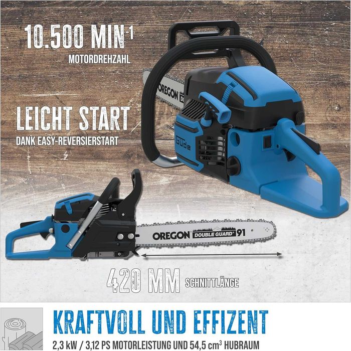 Бензинов трион Gude 450-55 2.3kW 55 см³ 42см Бензинова резачка