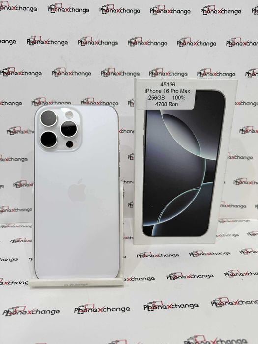 iPhone 16 Pro Max Whie Neverlocked 256GB Impecabil