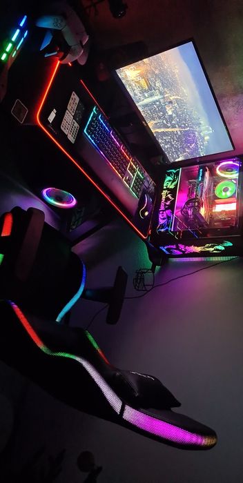 PC Calculator Gaming RGB Amd Ryzen Tastatura Razer + Monitor