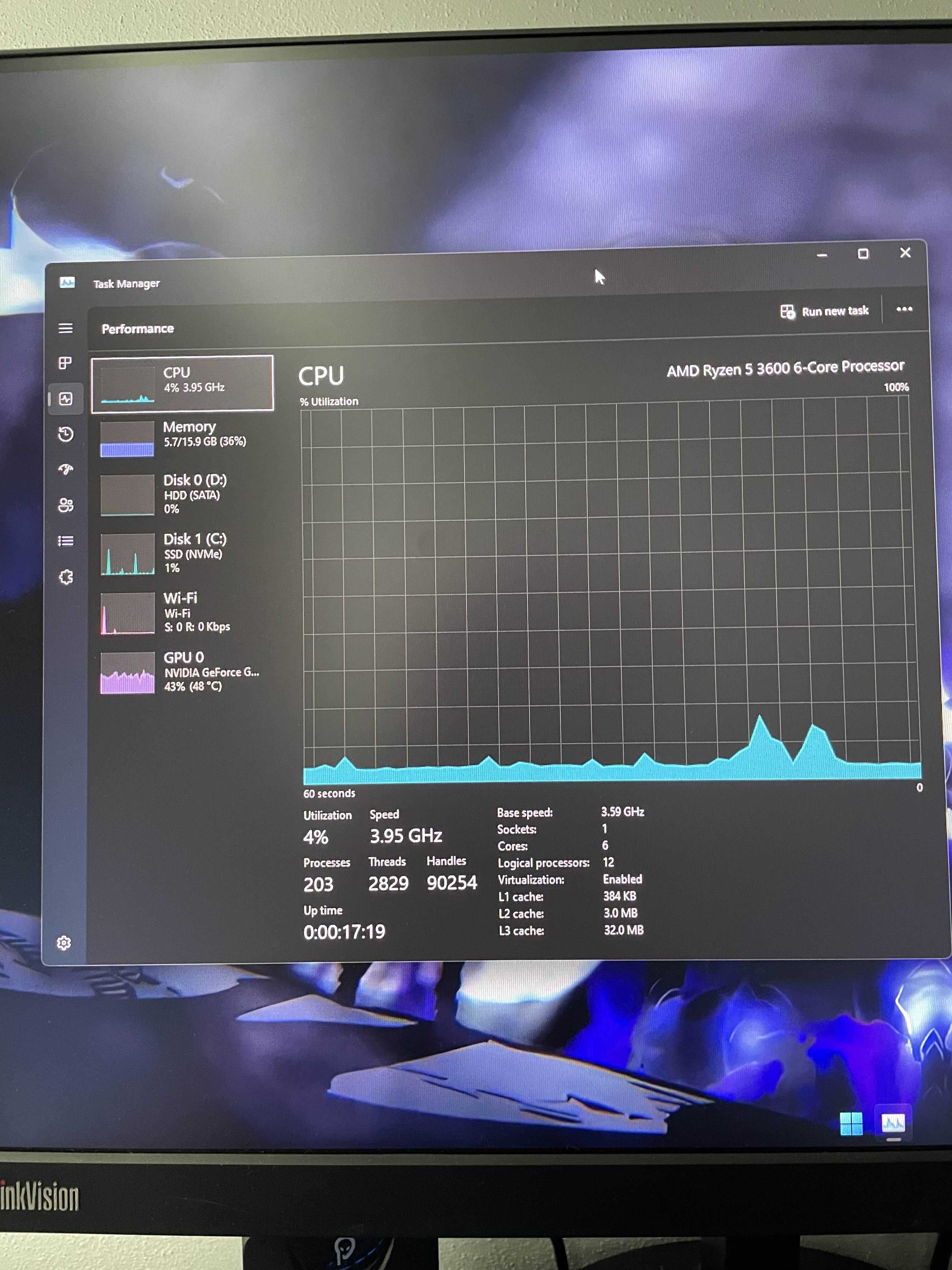 PC Gaming Legion GTX 1660 6GB Vram , Ryzen 5 3600 16 GB Ram