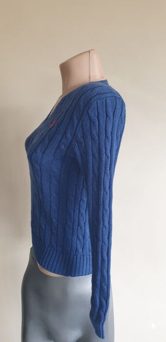 POLO Ralph Lauren Cable Pima Cotton V - Neck S ОРИГИНАЛ Дамски Пуловер