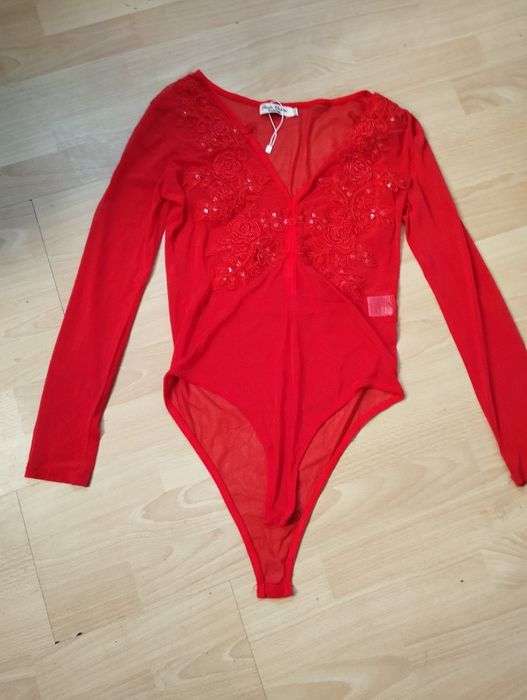 Body nou transparent cu paiete
