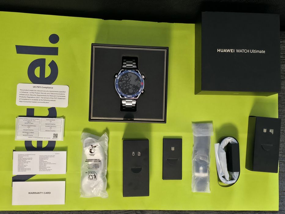 ЧИСТО НОВ 48mm Huawei Watch Ultimate Yettel Гаранция 2027 Blue / Син