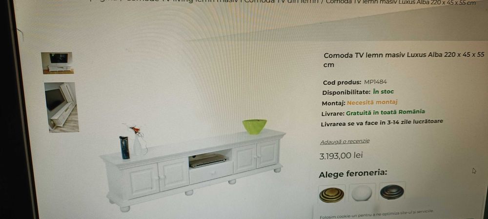 comoda tv lemn alb