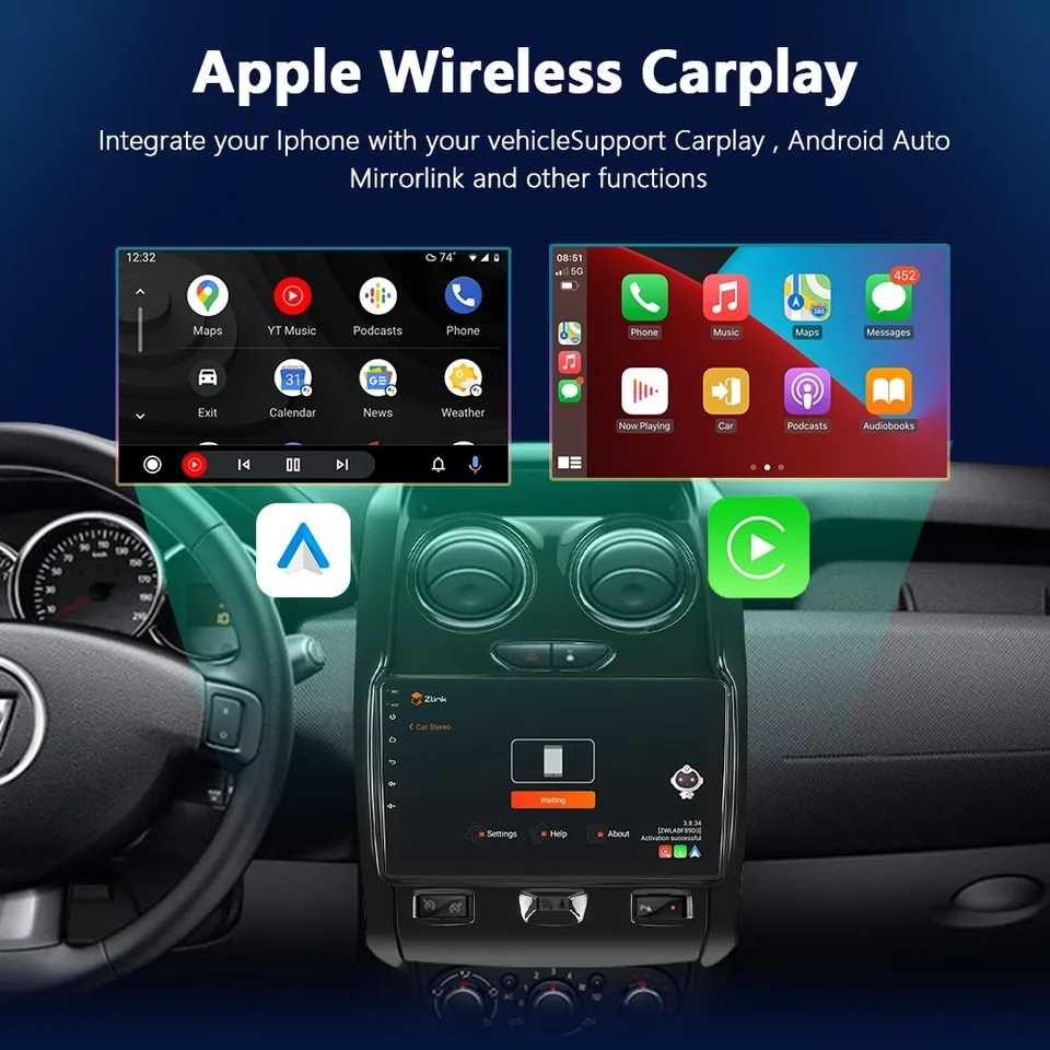 Navigatie Dacia Duster, 2GB RAM 64GB ROM, Carplay si Android Auto, Gps