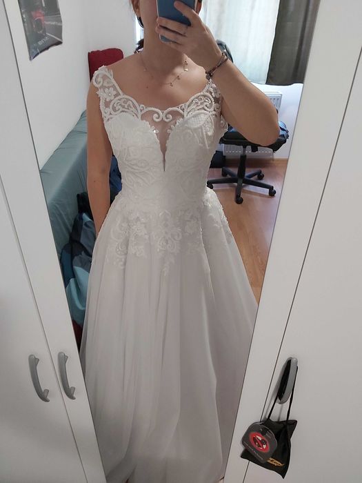 Rochie mireasa alba, noua (cu eticheta) marime 36 (S)
