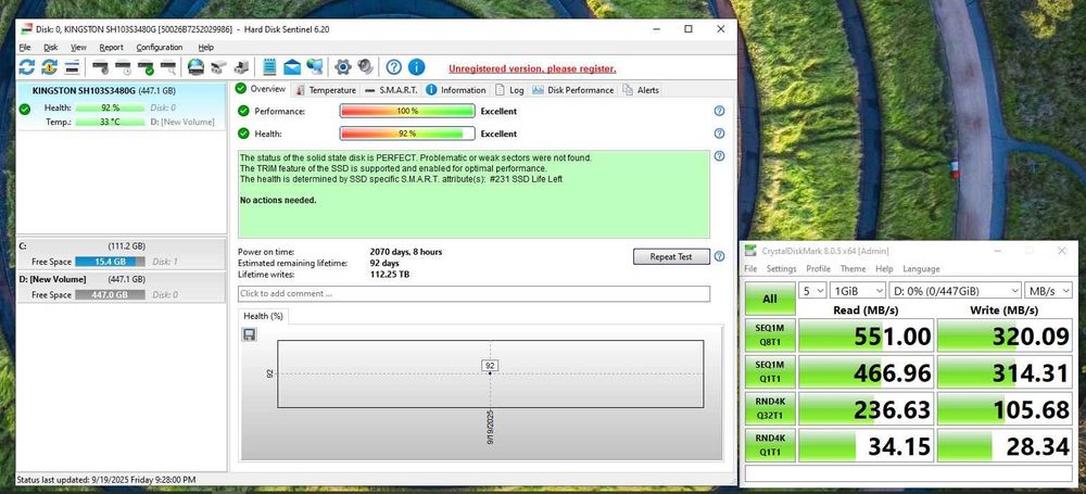 SSD 2.5 SATA 3 Kingston HyperX 480Gb