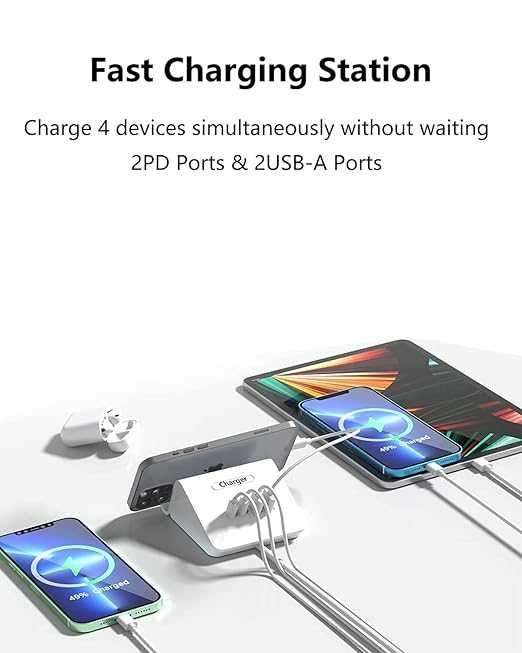 4-в-1 USB C зарядна станция-докинг