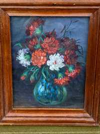 Eleganta pictura, foarte veche,-Buchet floral-,Olanda