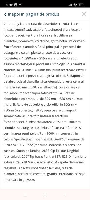 Lampa pentru creșterea plantelor noua