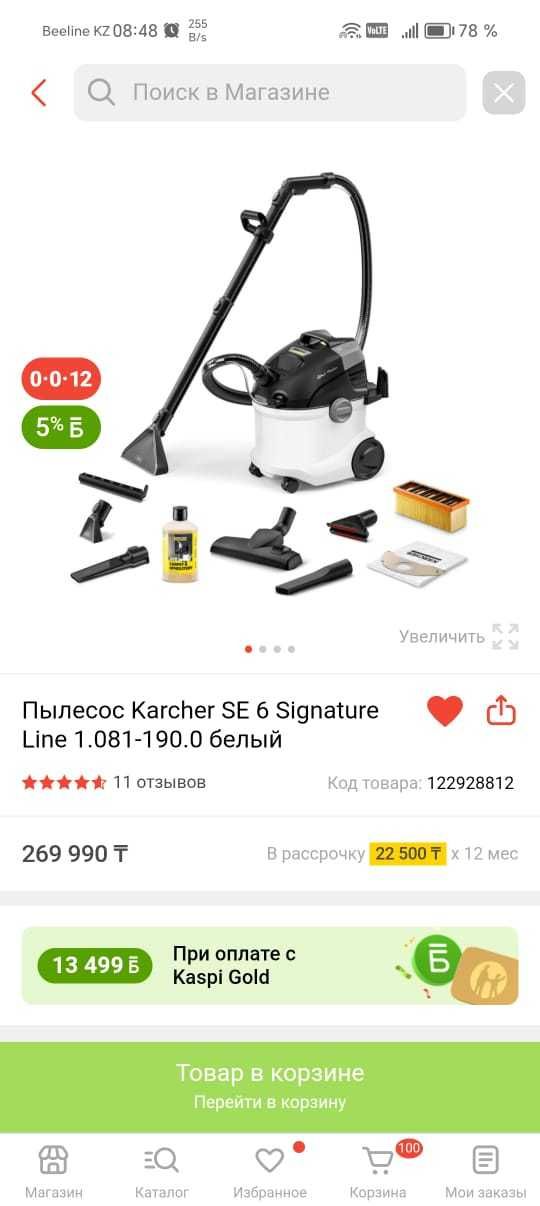 Моющий пылесос керхер